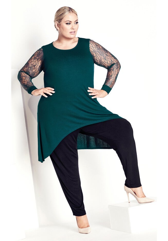 Lacey Sleeve Tunic, DARK SEA, alternate image number null