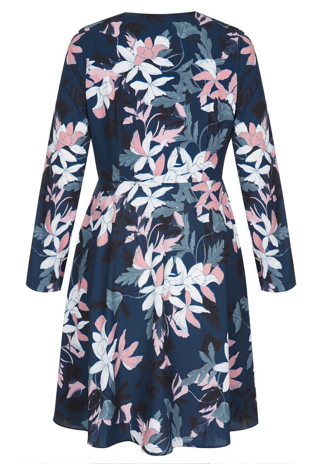 Luna Floral Dress - blue, GREEN, alternate image number 2