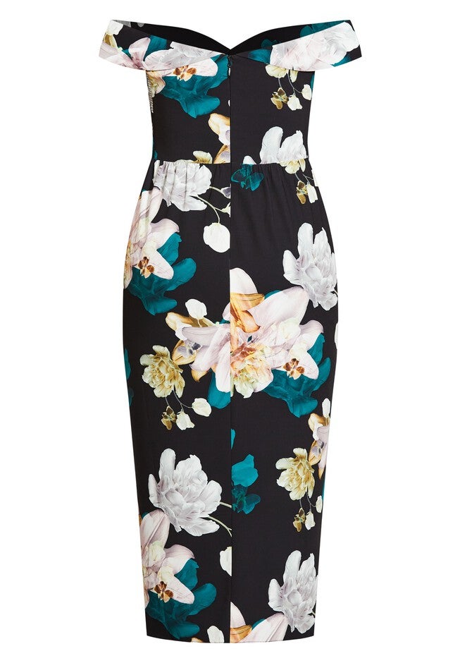Floral Glow Maxi Dress - black, BLACK, alternate image number null