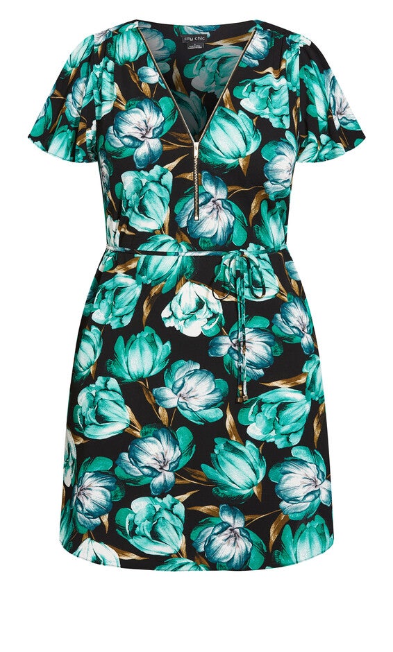 Tulip Dress - black, BLACK, alternate image number null