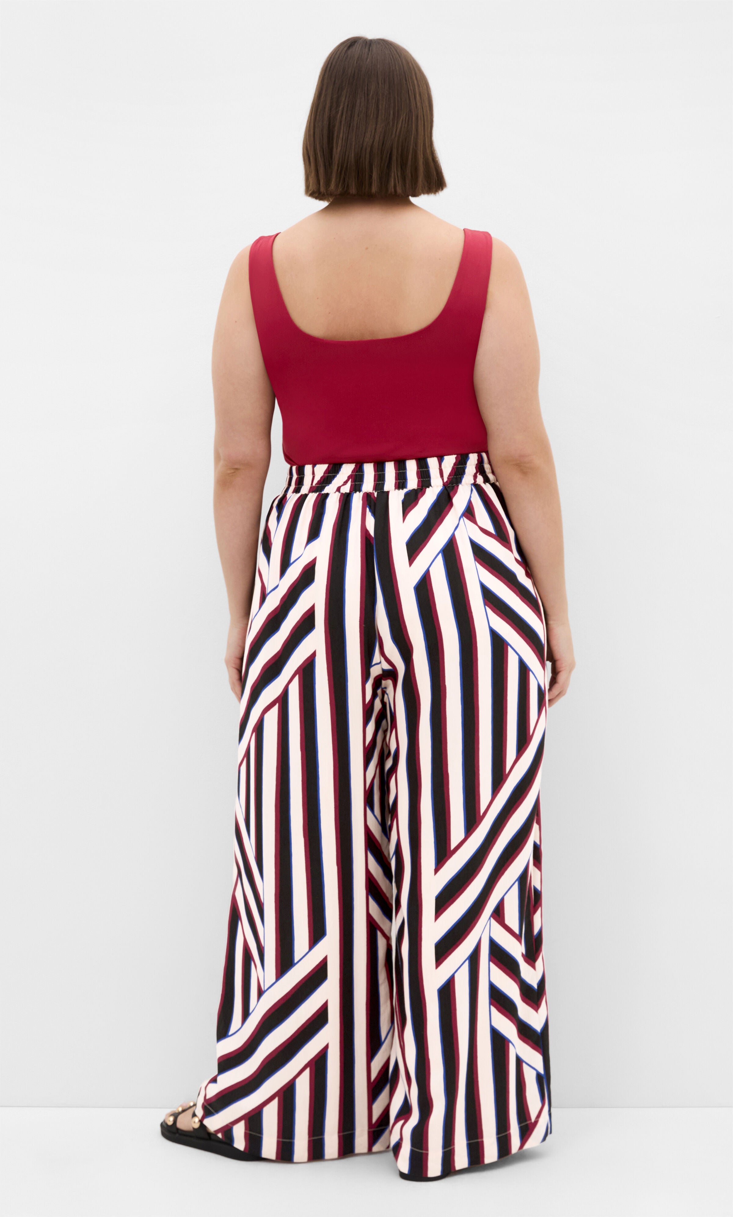 Haylee Timeless Stripe Wide Leg Pant, BLACK, alternate image number 2