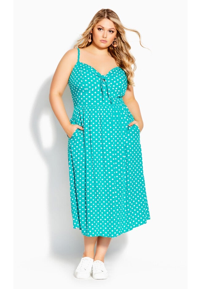 Ocean Spot Dress - aqua, BLUE, hi-res image number null