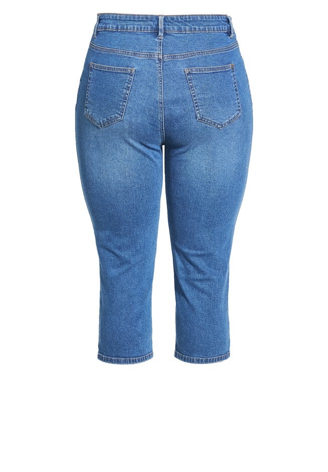 Cropped Denim Love Jeans, MEDIUM WASH, alternate image number null