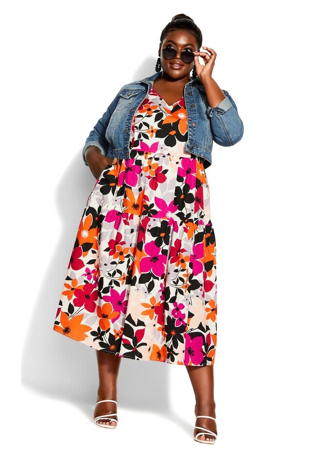 Vintage Vibe Maxi Dress - multi floral, WHITE, hi-res image number 0