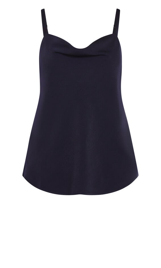 Cowl Neck Cami - navy, NAVY, alternate image number 4