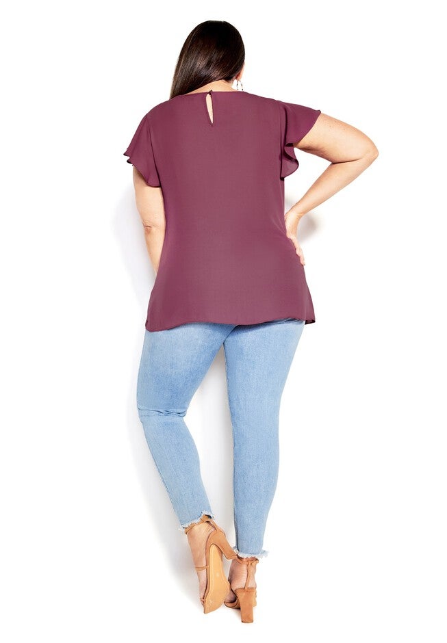 Sweet Waterfall Top - roseberry, PURPLE, alternate image number null