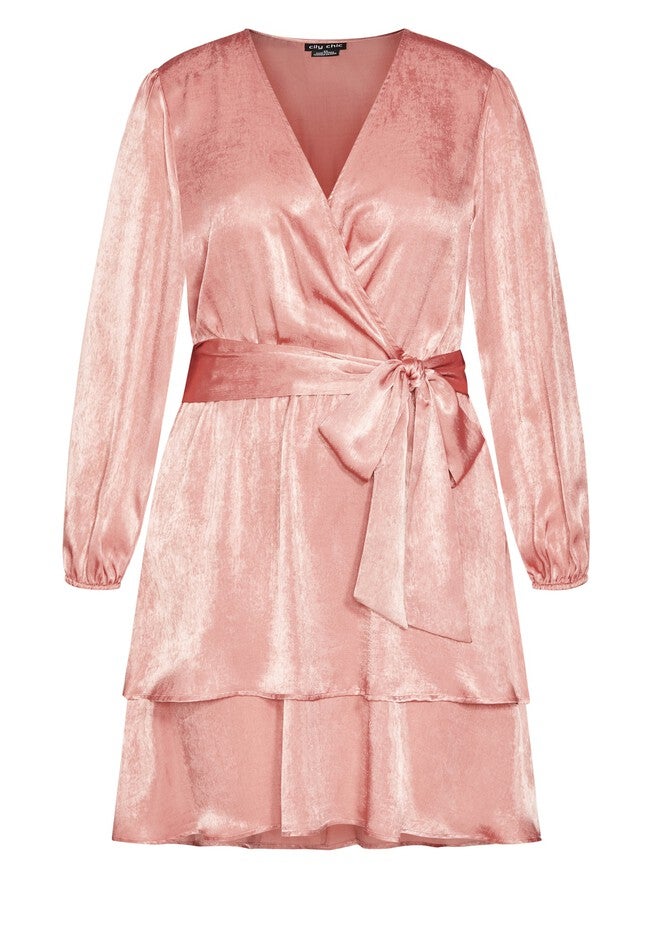 Twisted Ruffle Dress - dusty lilac, PINK, alternate image number null