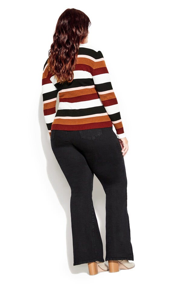 70's Stripe Sweater - beetroot, BLACK, alternate image number 2