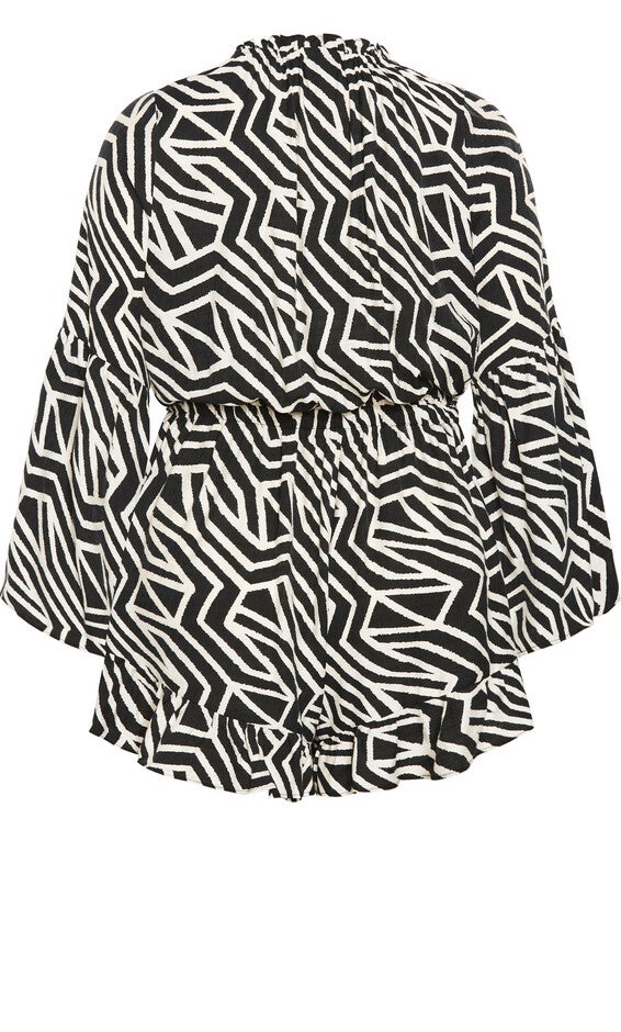 Erica Print Playsuit - black, MONO, alternate image number 4