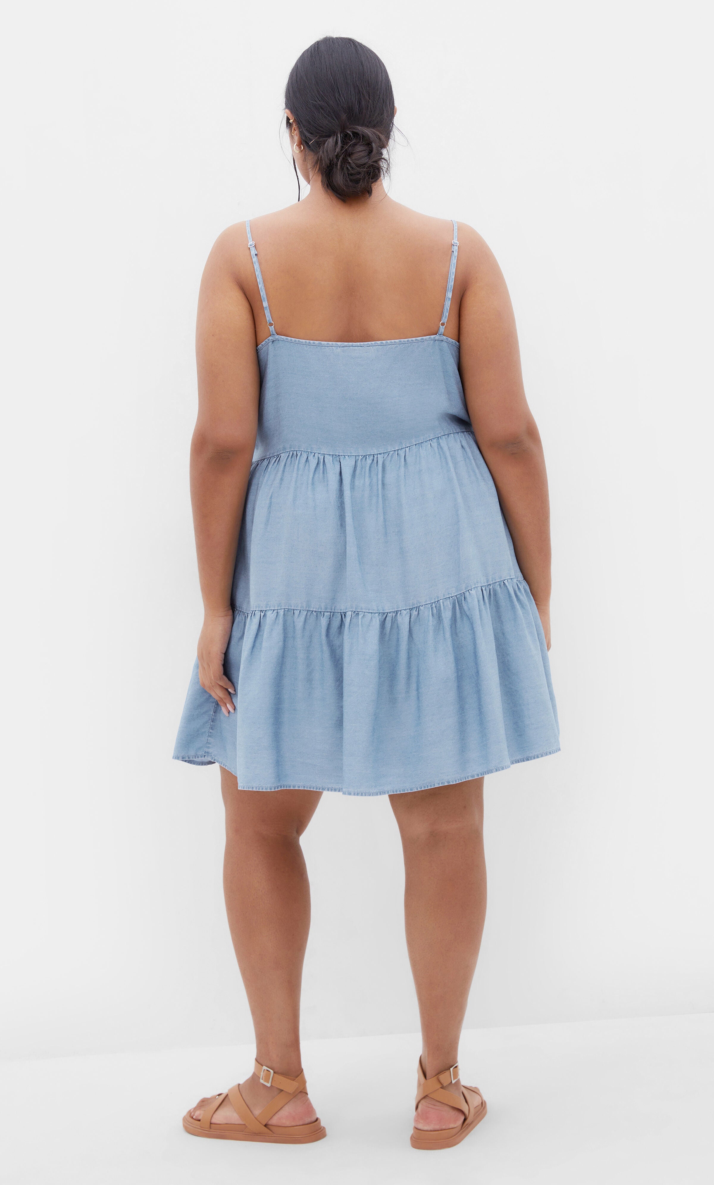 Sweet Tiers Mini Dress - light denim, BLUE, alternate image number 2