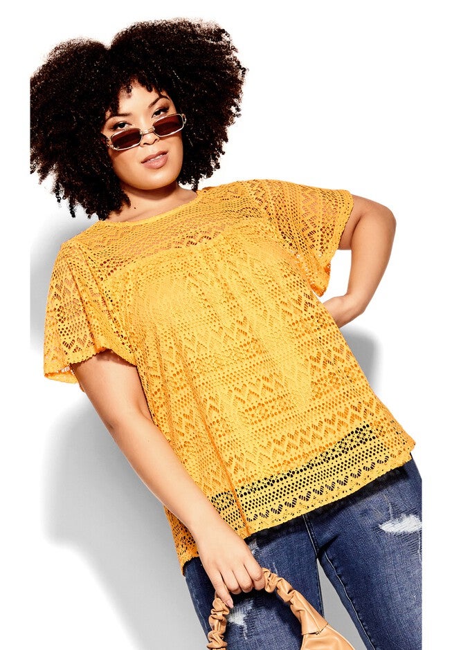 Serenity Short Sleeve Top - sunshine, YELLOW, hi-res image number null