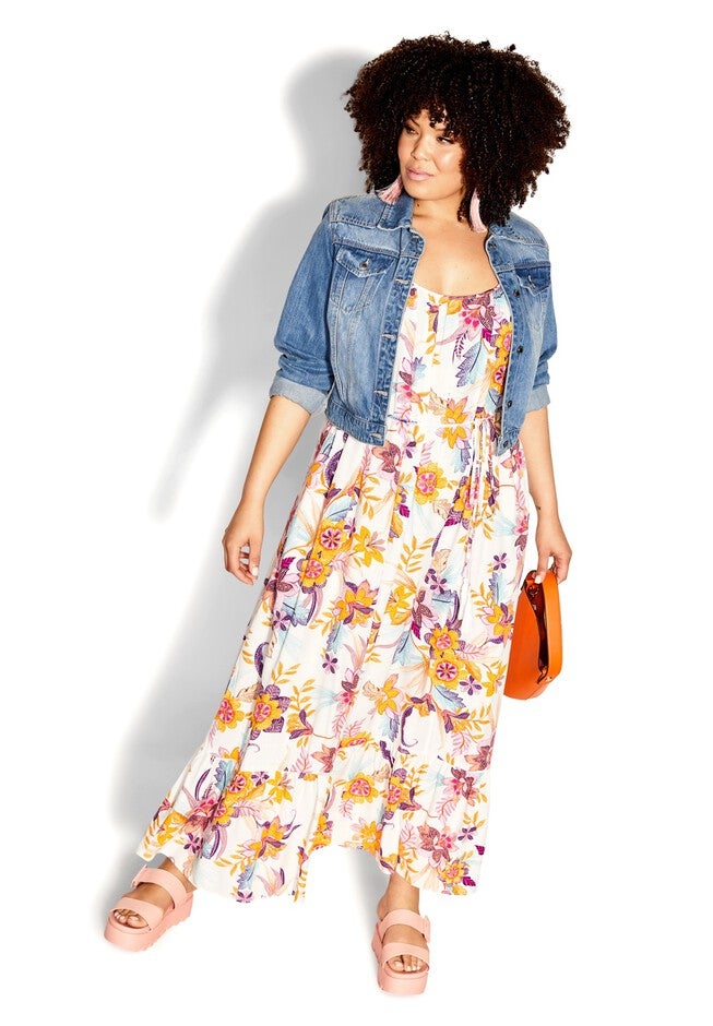 Tilly Print Maxi Dress - ivory, WHITE, alternate image number 6