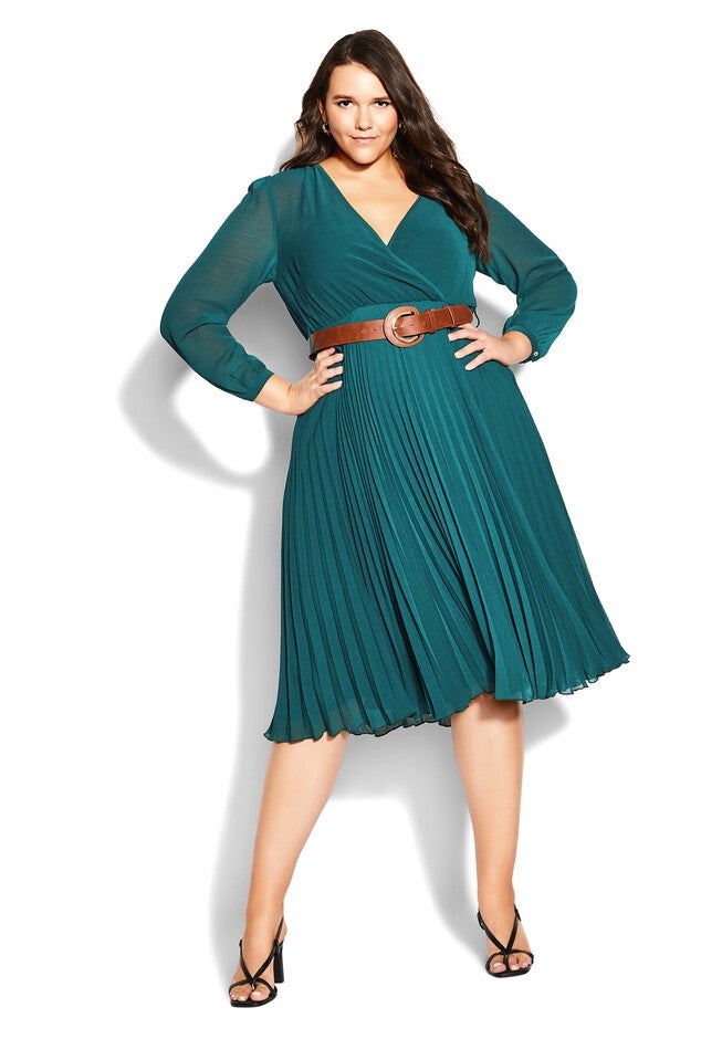 Precious Pleat Dress - alpine, GREEN, on-hover image number null