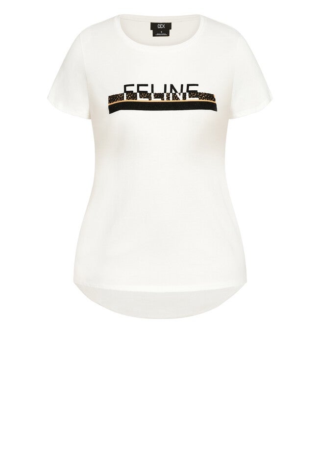 Feline Tee - ivory, WHITE, alternate image number 3