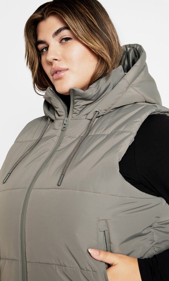 Ava Puffer Vest - sage grey, GRAY, alternate image number null