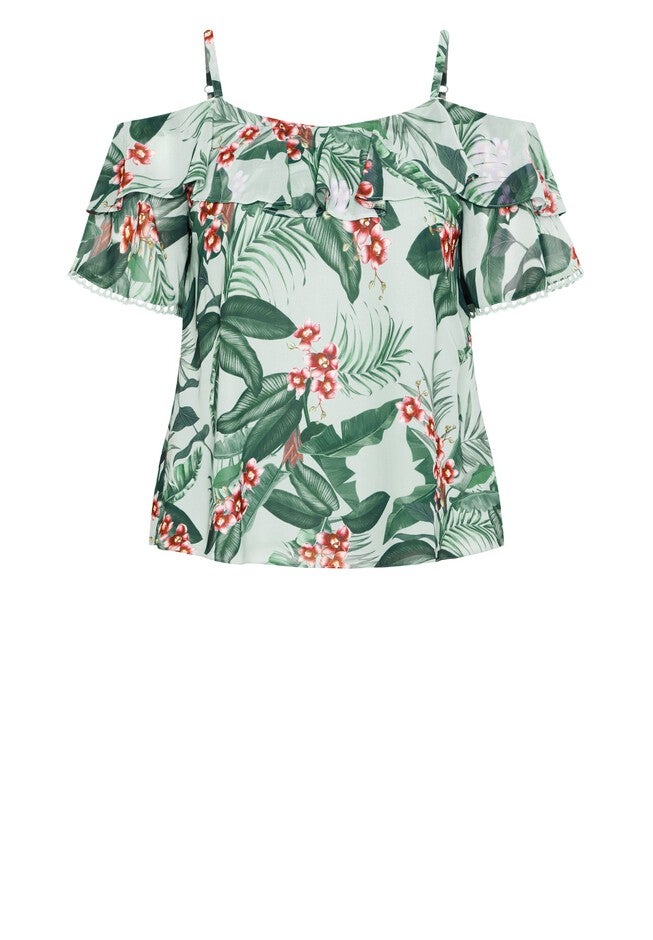 Phoebe Print Top - seafoam, GREEN, alternate image number null