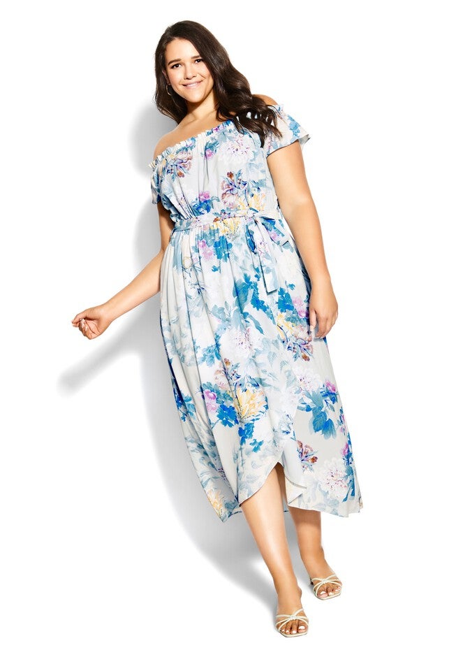 Kiku Floral Maxi Dress - blue, BLUE, hi-res image number null