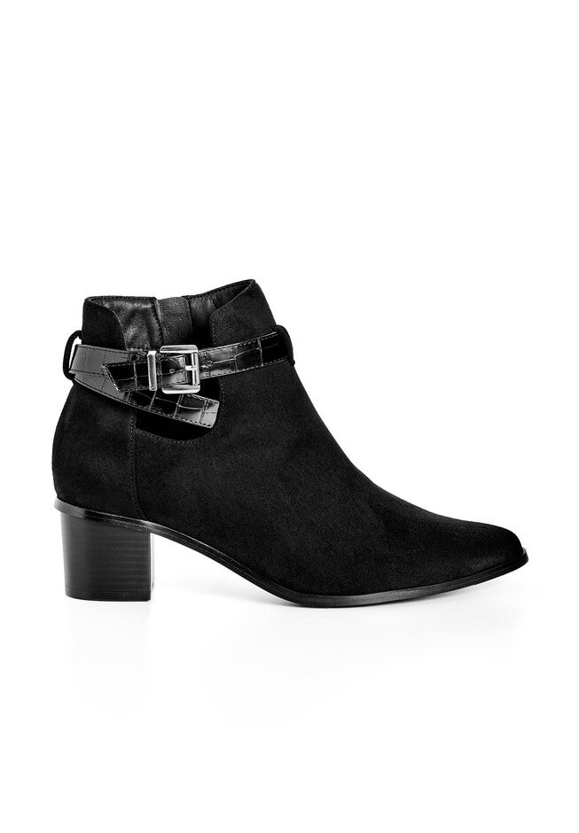 WIDE FIT Alias Cut Out Ankle Boot - black, BLACK, on-hover image number null