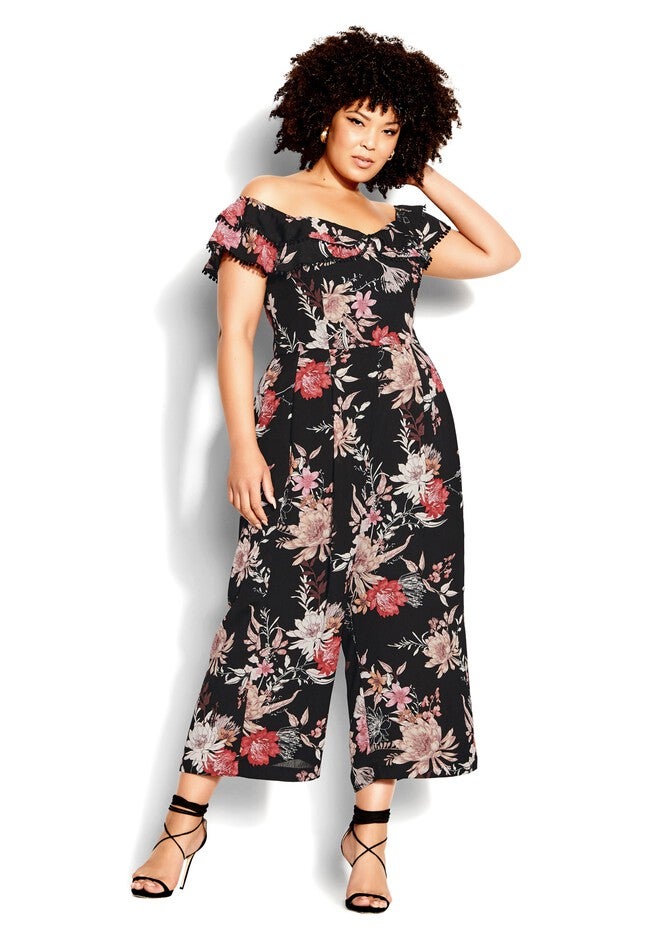 Botanical Jumpsuit - black, BLACK, on-hover image number null