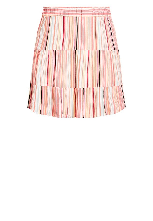 Takamaka Stripe Skirt - pink, PINK, alternate image number 2