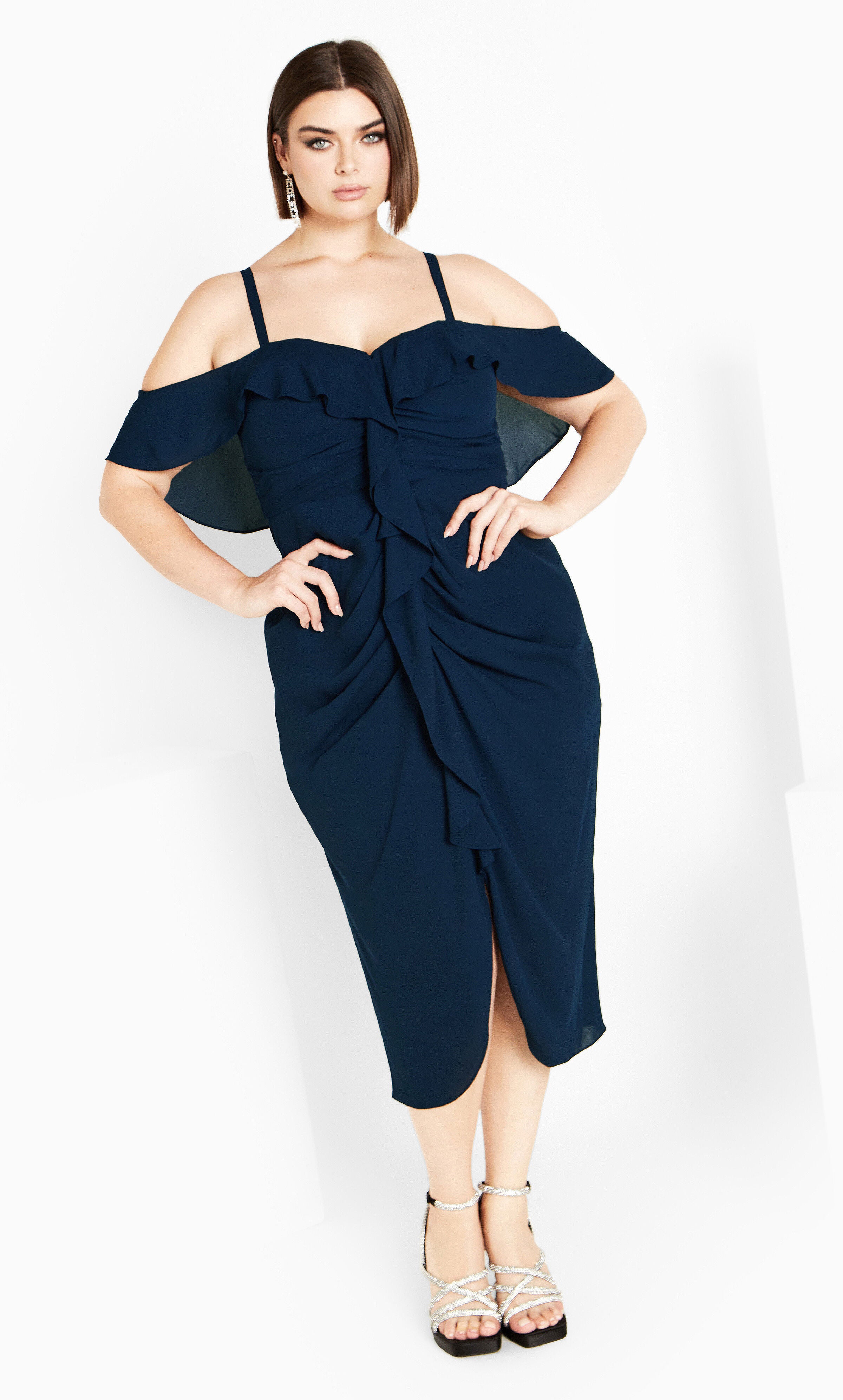 Va Va Voom Dress - navy, BLUE, alternate image number 4