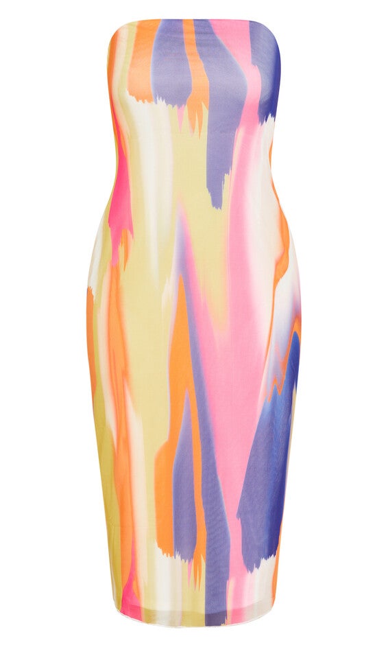 Indie Print Dress - white multi, INK, alternate image number null
