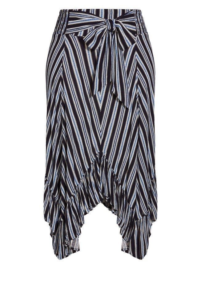 Bold Stripe Skirt - navy, BLUE, alternate image number 2