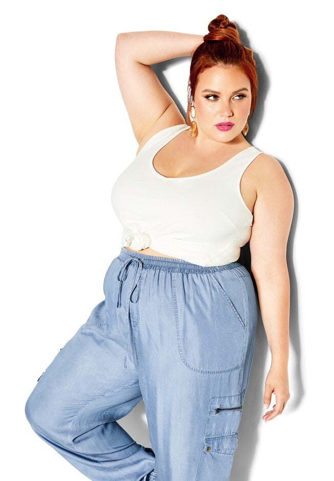 Natalie Pant - chambray, BLUE, alternate image number null
