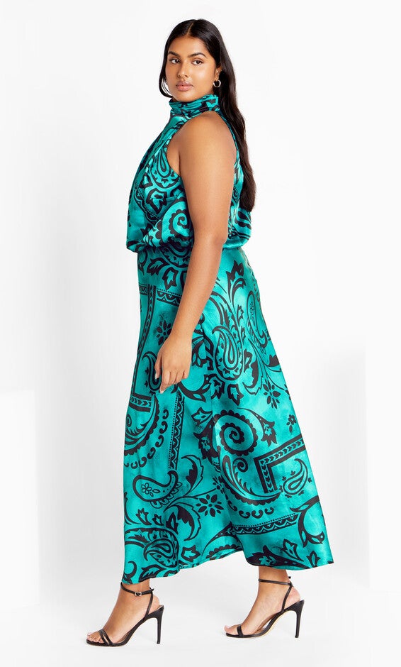 Perri Print Dress - peacock, GREEN, alternate image number null