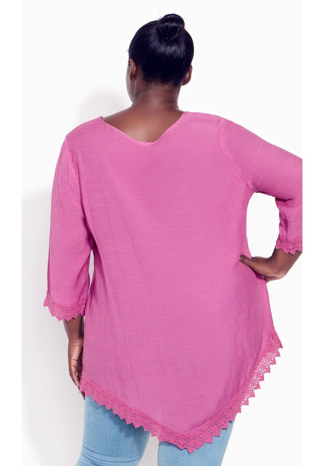 Ellie Pintuck Lace Top, ORCHID, on-hover image number 1