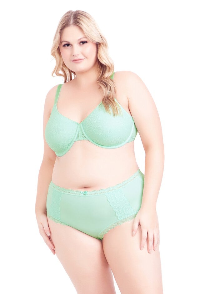 Seamless Lace Underwire Bra - honeydew, GREEN, hi-res image number null