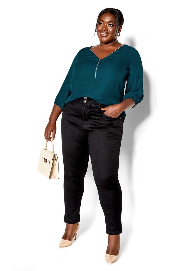 Sexy Fling Elbow Sleeve Top - jade, GREEN, on-hover image number null