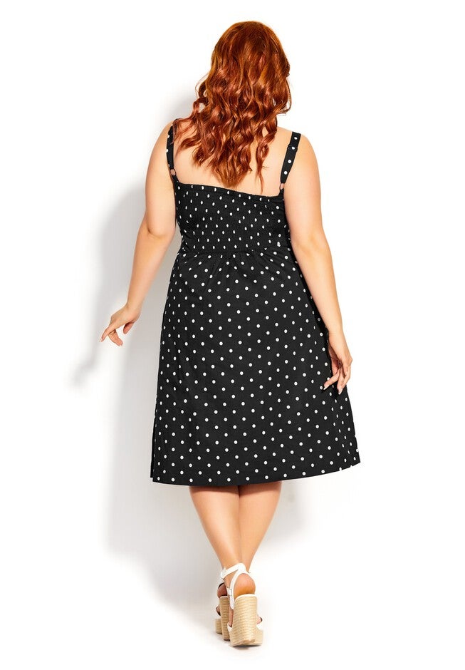 Tie Spot Dress - black, BLACK, on-hover image number null