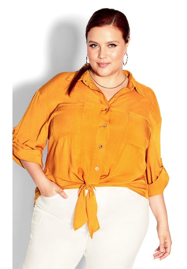 Tropical Tie Top - gold, YELLOW, on-hover image number null