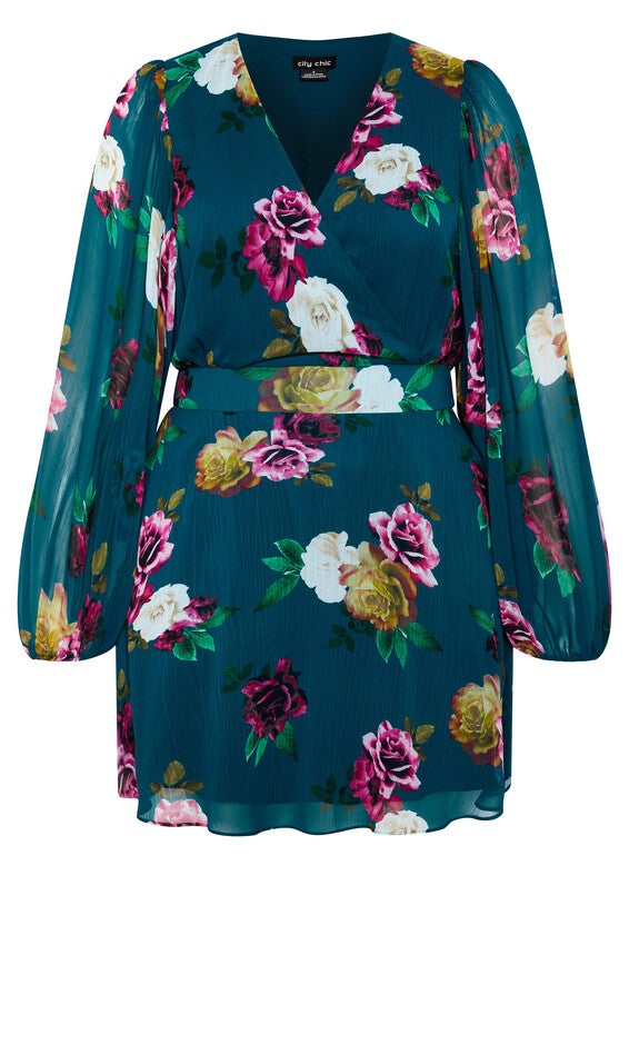 Khloe Print Dress - teal, GREEN, alternate image number null