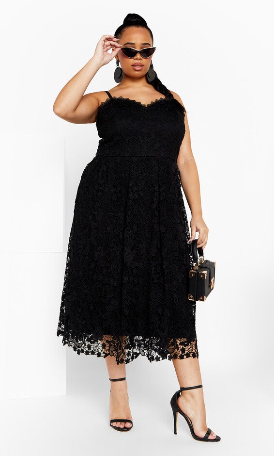 Scarlet Lace Dress - black, BLACK, hi-res image number 0