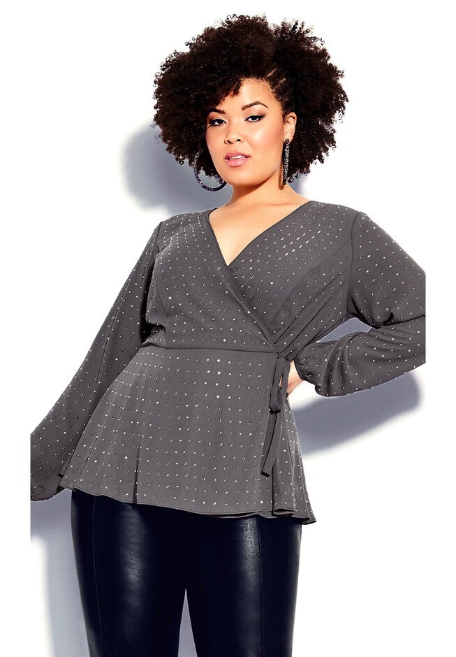 Bling Flirt Top - grey, GREY, hi-res image number null