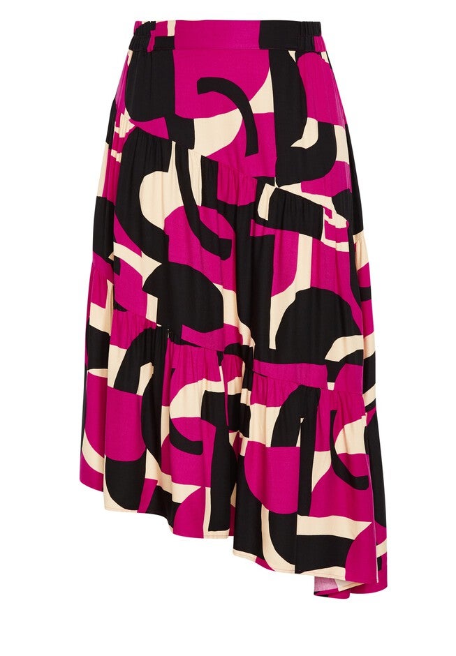Saskia Print Skirt, MAGENTA PRINT, alternate image number null