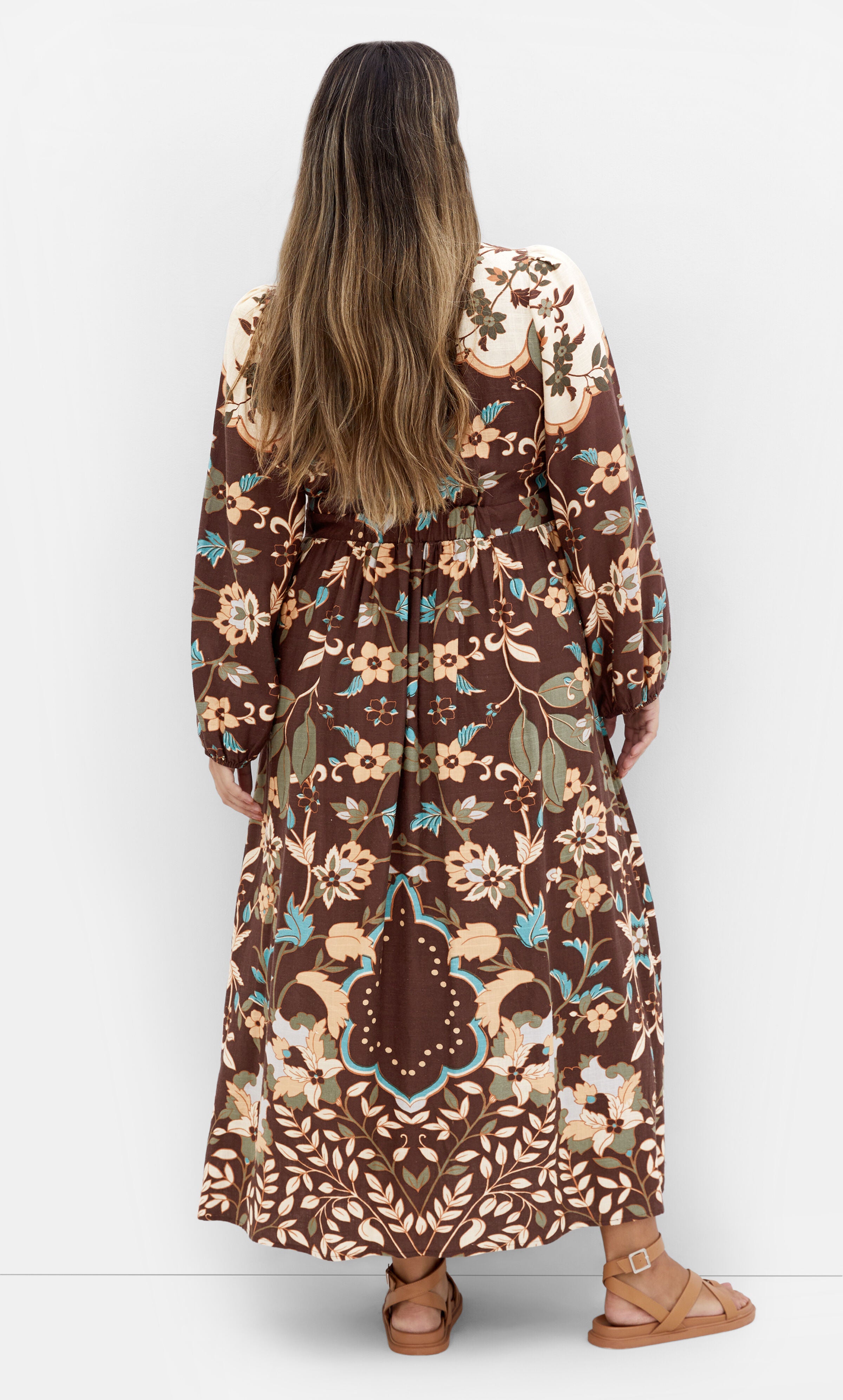 Florence Placement Maxi Dress - mocha, MOCHA, alternate image number 2