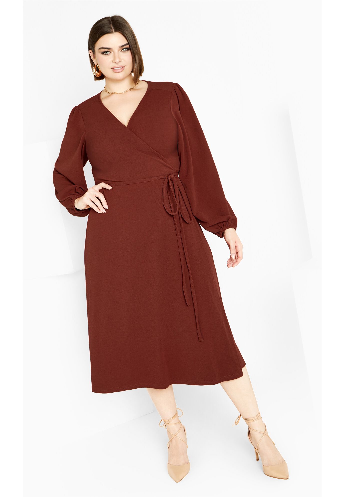Wrap Hayden Maxi Dress - sienna, RED, on-hover image number 1