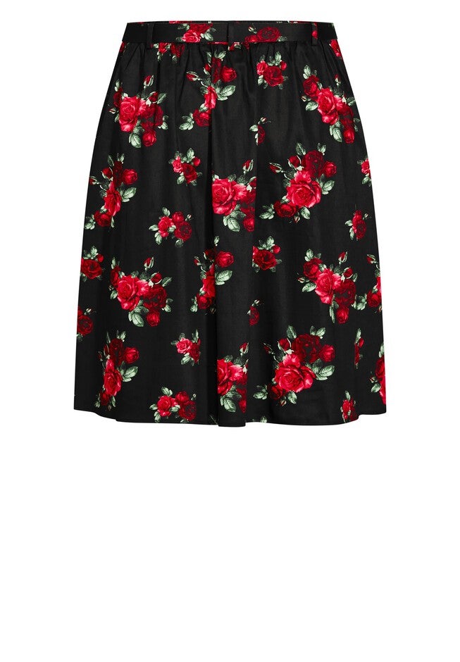 Vintage Rose Skirt - black, BLACK, alternate image number null