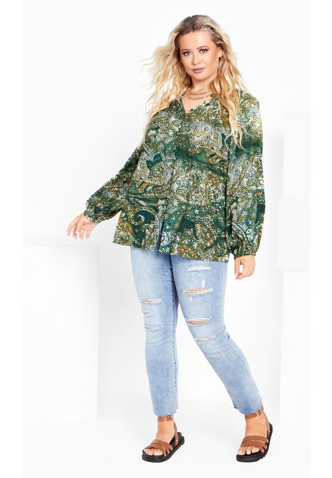 Lady Luxe Shirt, PAISLEY CHARM, alternate image number null