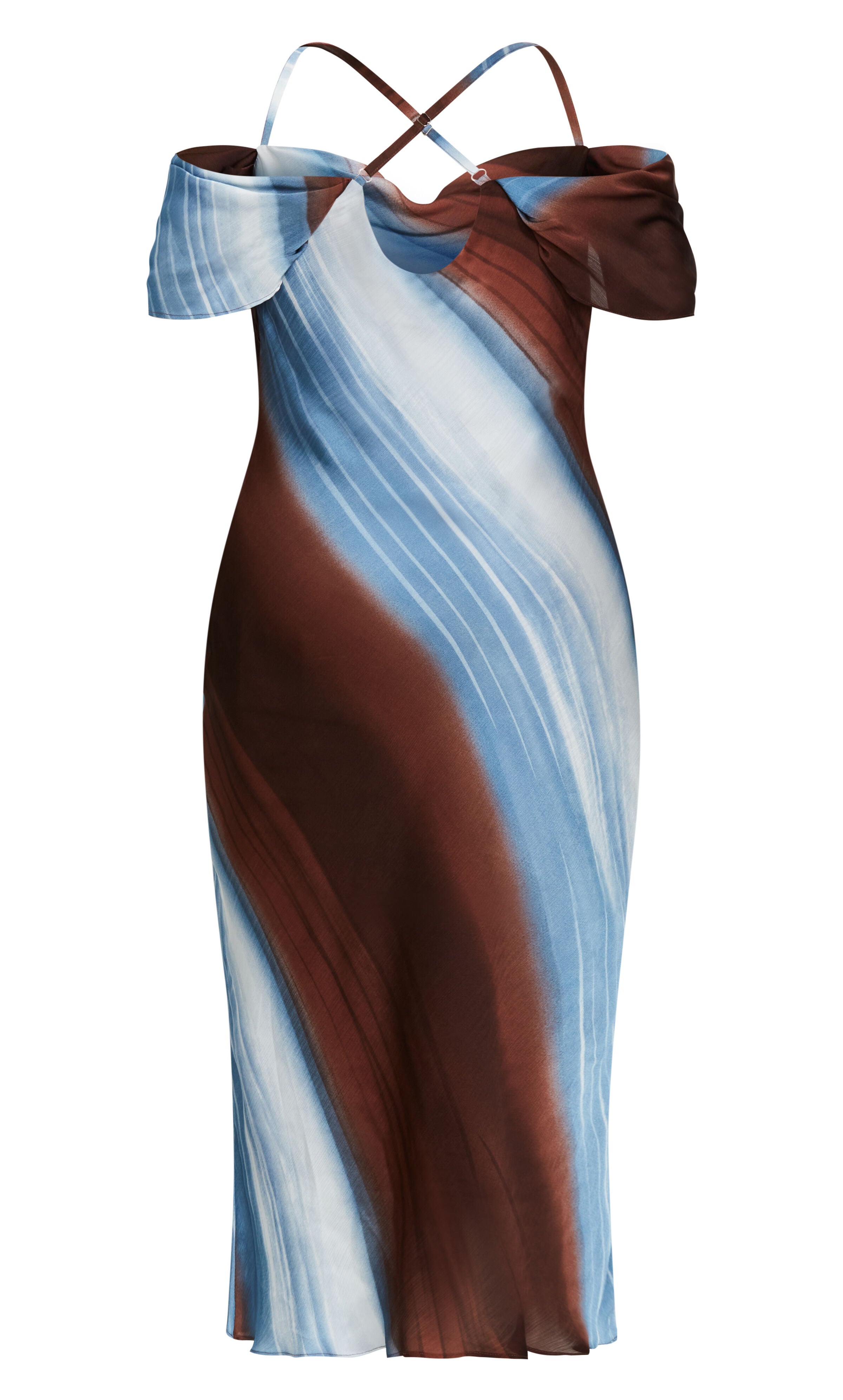 Levitate Print Maxi Dress- choc multi, BLUE, alternate image number 4