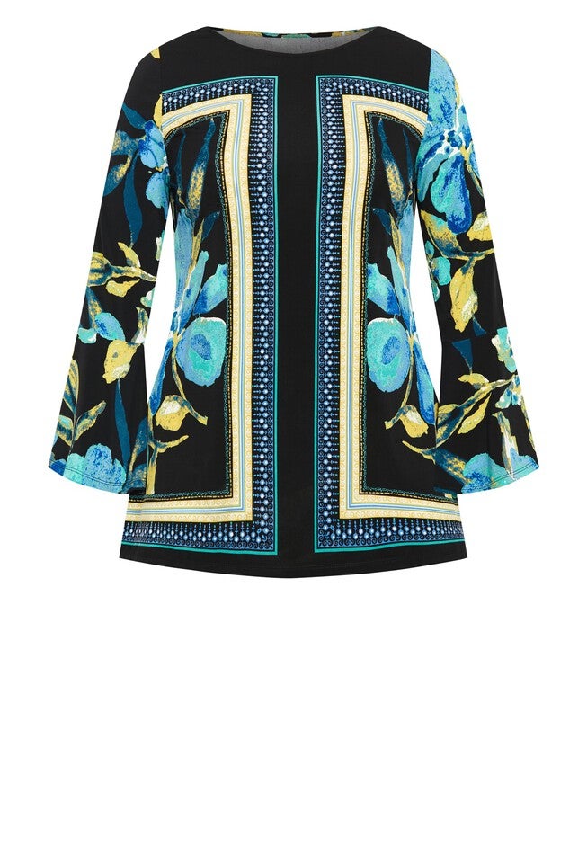 Burrow Placement Top, EMERALD FLORAL PLACEMENT, alternate image number null