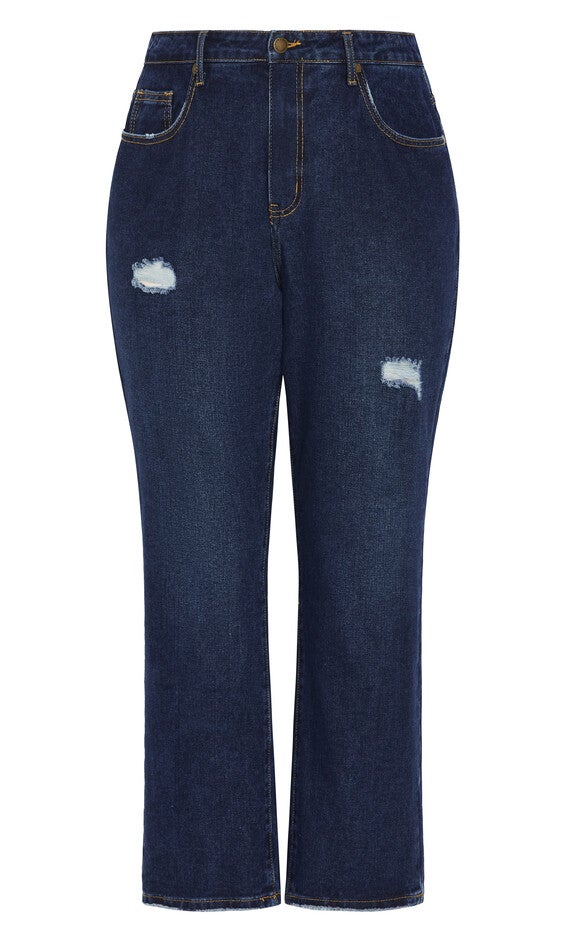 Harley Adelyn Crop Jean - dark denim, BLUE, alternate image number 3