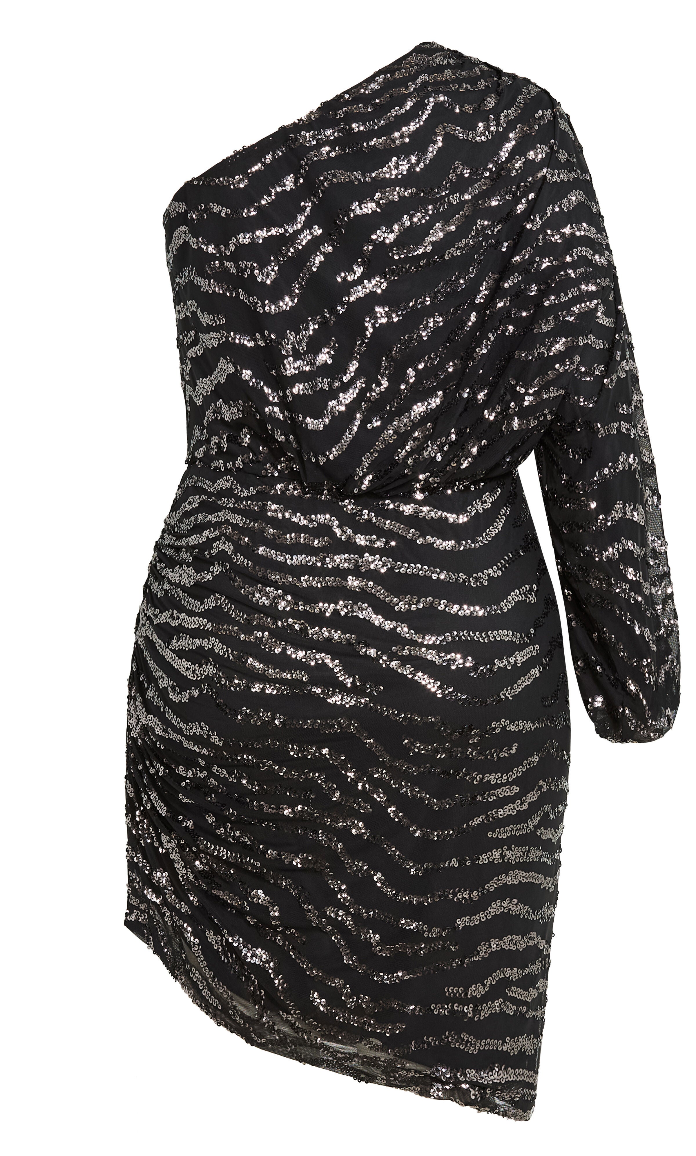 Sequin Stripe Dress - gunmetal, GRAY, alternate image number 4