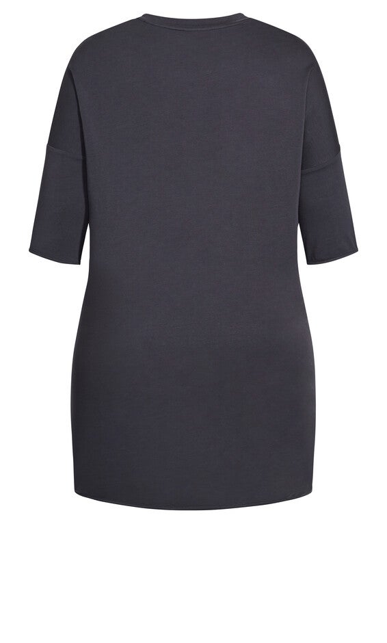 Oversize Longline Top - navy, BLUE, alternate image number 6