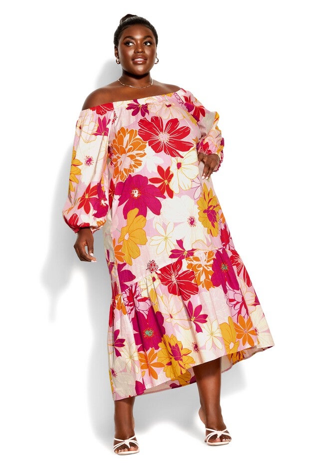 Pretty Pop Dress - pink floral, PINK, hi-res image number null