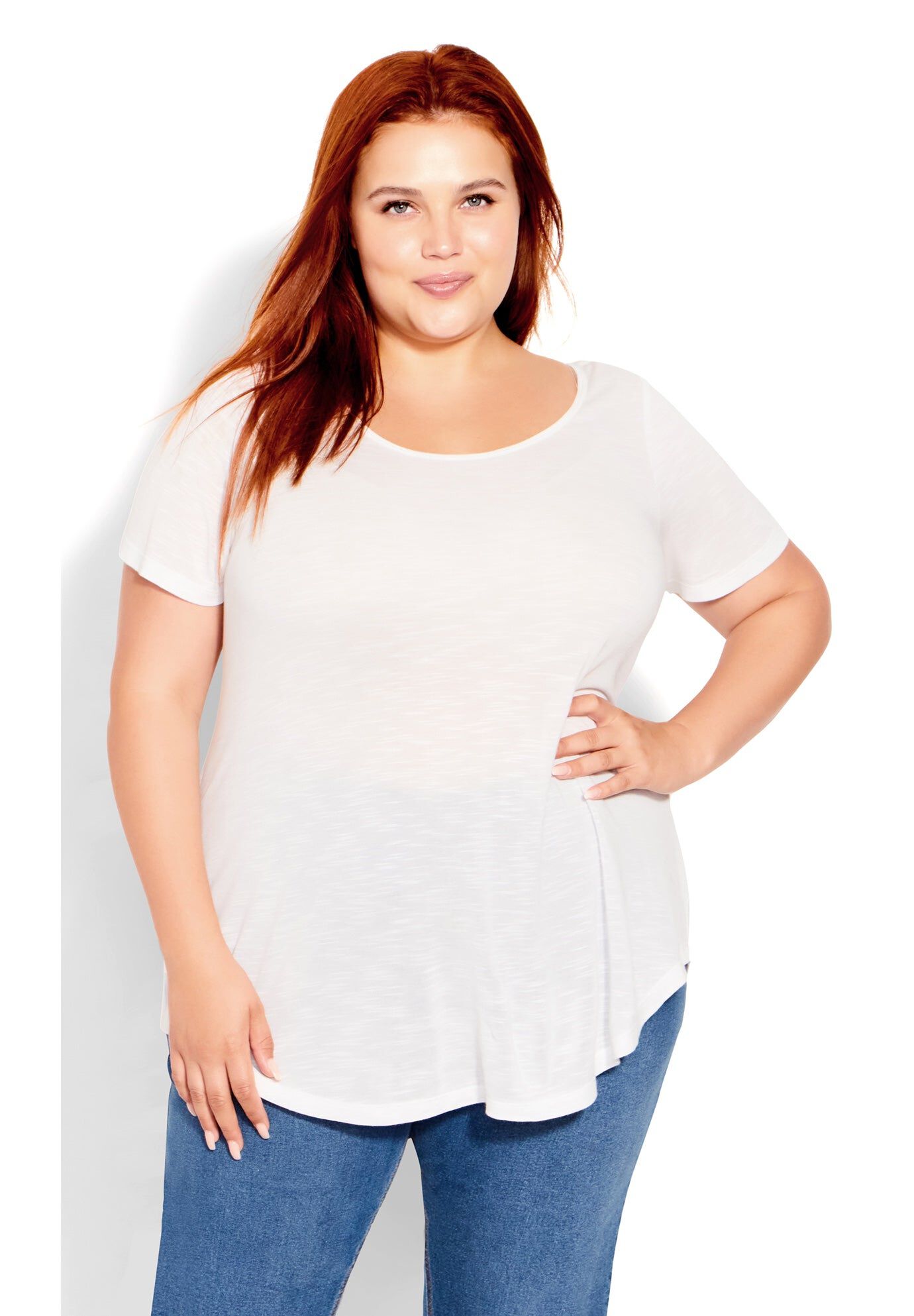 Visc Slub Sf Top, WHITE, hi-res image number 0