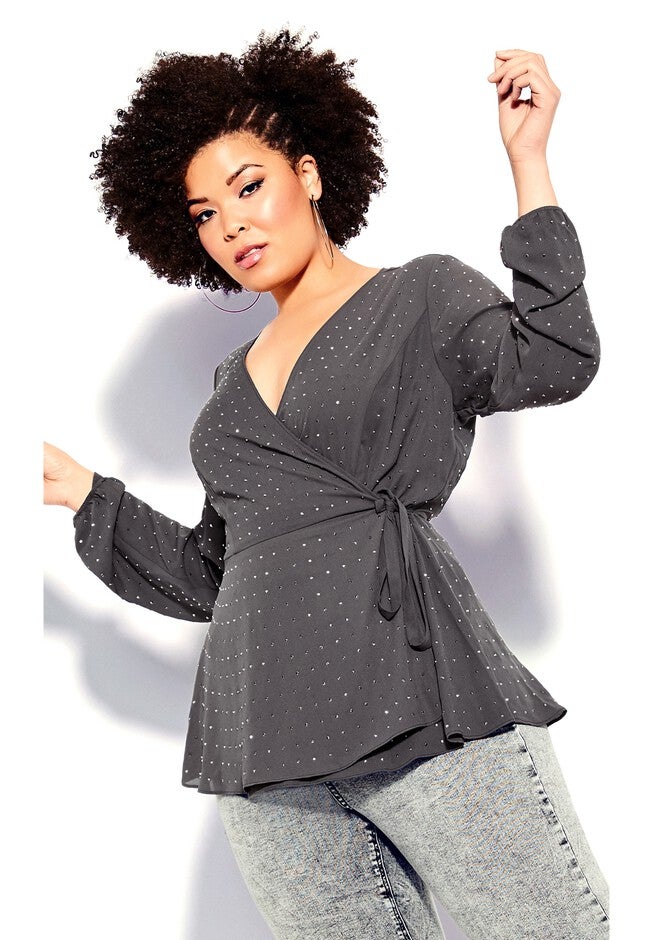 Bling Flirt Top - grey, GREY, alternate image number null